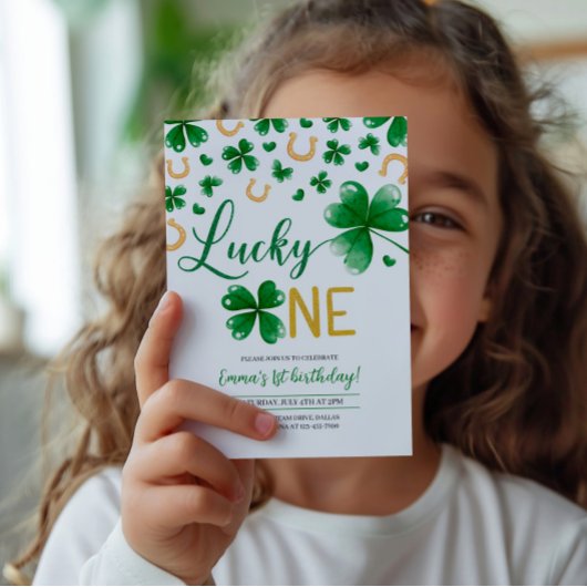 St. Patrick's Birthday Invitation Lucky One Party Kaart