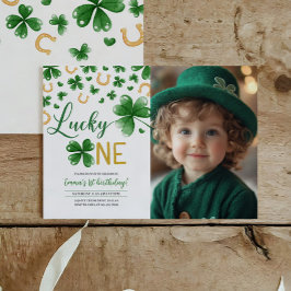 St. Patrick's Birthday Invitation Lucky One Party Kaart