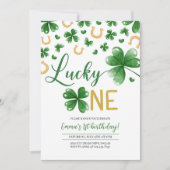 St. Patrick's Birthday Invitation Lucky One Party Kaart (Voorkant)