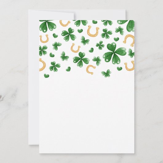 St. Patrick's Birthday Invitation Lucky One Party Kaart (Achterkant)