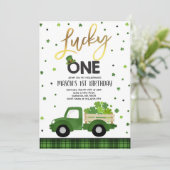 St. Patrick's Birthday Invitation Lucky One Party Kaart (Staand voorkant)