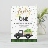 St. Patrick's Birthday Invitation Lucky One Party Kaart (Staand voorkant)