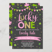 St. Patrick's Birthday Invitation Lucky One Party Kaart (Voorkant / Achterkant)