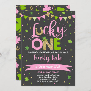 St. Patrick's Birthday Invitation Lucky One Party Kaart