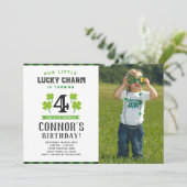 St Patrick's Birthday Invitation with Photo Kaart (Staand voorkant)