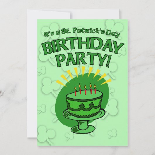 St. Patrick's Birthday Party nodigt  uit Kaart (Voorkant)