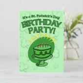 St. Patrick's Birthday Party nodigt  uit Kaart (Staand voorkant)