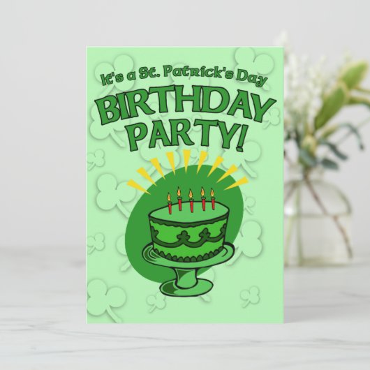 St. Patrick's Birthday Party nodigt  uit Kaart (Staand voorkant)