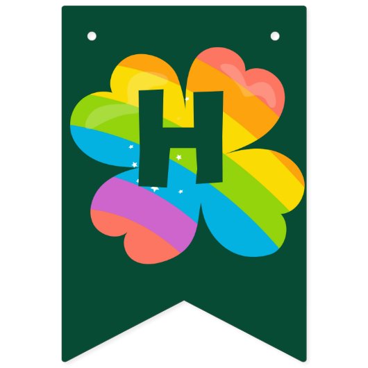 St. Patrick's Birthday Rainbow Clover Green Irish Vlaggetjes (Tweede vlag)