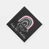St. Patricks Birthday Rainbow Hand Drawn Pink Napk Servet (Hoek)
