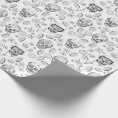 St Patricks Black & White Irish Sugar Skulls Cadeaupapier (Hoek)