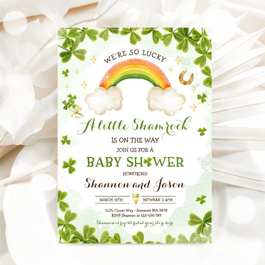 St Patrick's Boy Little Shamrock Baby shower Kaart