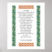 St. Patrick's Breastplate Prayer Green Celtic Knot Poster (Voorkant)