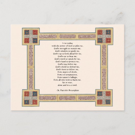St. Patrick's Breastplate Prayer met Keltische Kno Briefkaart (Voorkant)
