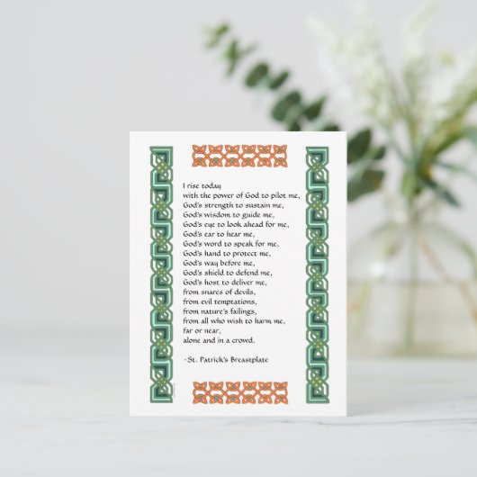 St. Patrick's Breastplate Prayer met Keltische Kno Briefkaart (Staand voorkant)