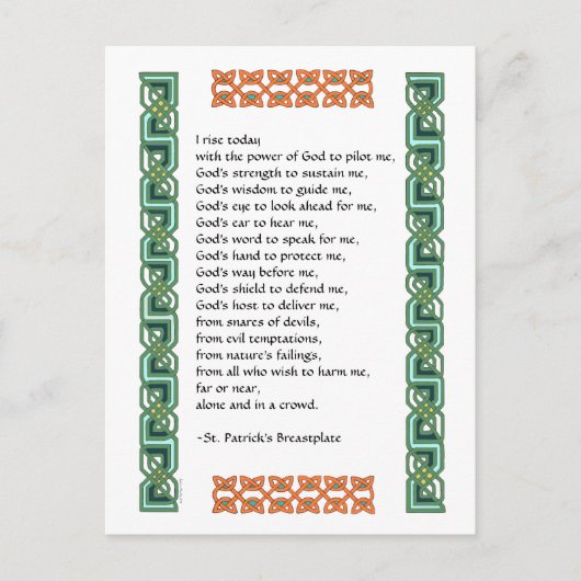 St. Patrick's Breastplate Prayer met Keltische Kno Briefkaart (Voorkant)