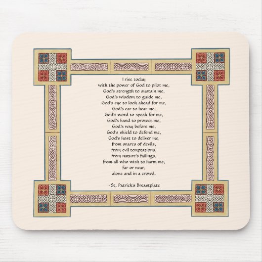 St. Patrick's Breastplate Prayer met Keltische Kno Muismat (Voorkant)