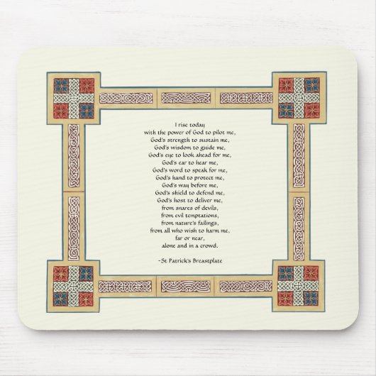 St. Patrick's Breastplate Prayer met Keltische Kno Muismat (Voorkant)