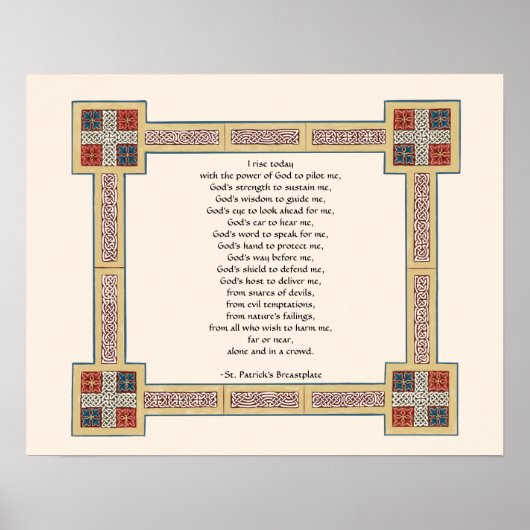 St. Patrick's Breastplate Prayer met Keltische Kno Poster (Voorkant)