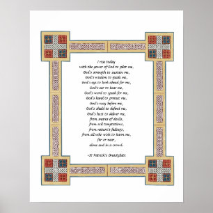 St. Patrick's Breastplate Prayer met Keltische Kno Poster