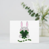 St. Patricks Bunny Proud om Irish Shamrock te word Briefkaart (Staand voorkant)