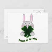 St. Patricks Bunny Proud om Irish Shamrock te word Briefkaart (Voorkant / Achterkant)