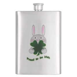 St. Patricks Bunny Proud om Irish Shamrock te word Heupfles