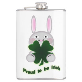 St. Patricks Bunny Proud om Irish Shamrock te word Heupfles