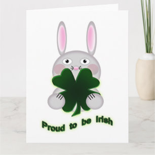 St. Patricks Bunny Proud om Irish Shamrock te word Kaart