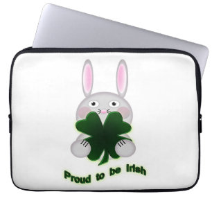 St. Patricks Bunny Proud om Irish Shamrock te word Laptop Sleeve