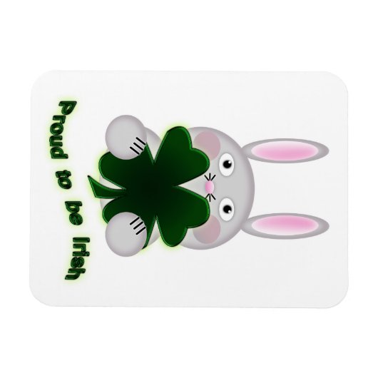 St. Patricks Bunny Proud om Irish Shamrock te word Magneet (Horizontaal)
