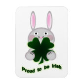 St. Patricks Bunny Proud om Irish Shamrock te word Magneet (Verticaal)