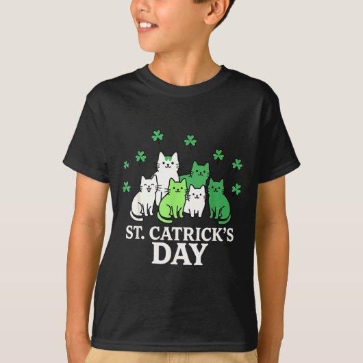 St. Patrick's Catricks-dag grappige katten T-shirt (Voorkant)
