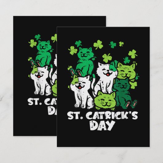 St Patricks Catricks Dag Katten Saint Pattys Aankondiging (Voorkant / Achterkant)