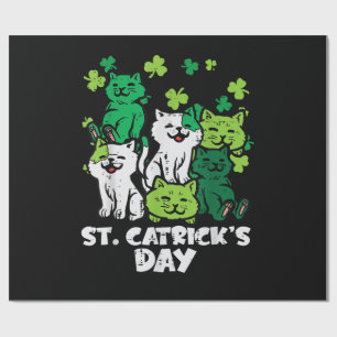 St Patricks Catricks Dag Katten Saint Pattys Cadeaupapier