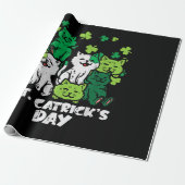 St Patricks Catricks Dag Katten Saint Pattys Cadeaupapier (Uitgerold)