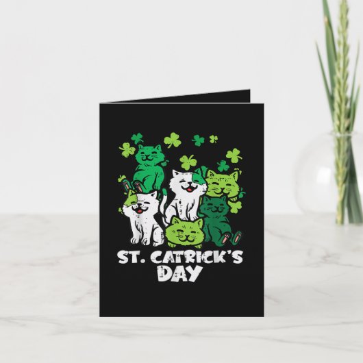 St Patricks Catricks Dag Katten Saint Pattys Feestdagen Kaart (Voorkant)