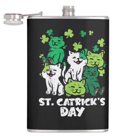 St Patricks Catricks Dag Katten Saint Pattys Heupfles (Geopend)