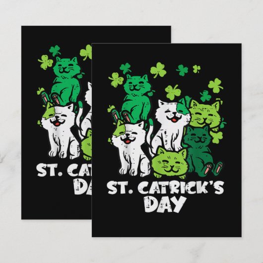 St Patricks Catricks Dag Katten Saint Pattys Kaart (Voorkant / Achterkant)