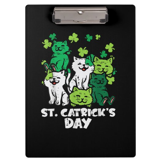 St Patricks Catricks Dag Katten Saint Pattys Klembord (Voorkant)