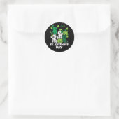 St Patricks Catricks Dag Katten Saint Pattys Ronde Sticker (Tas)