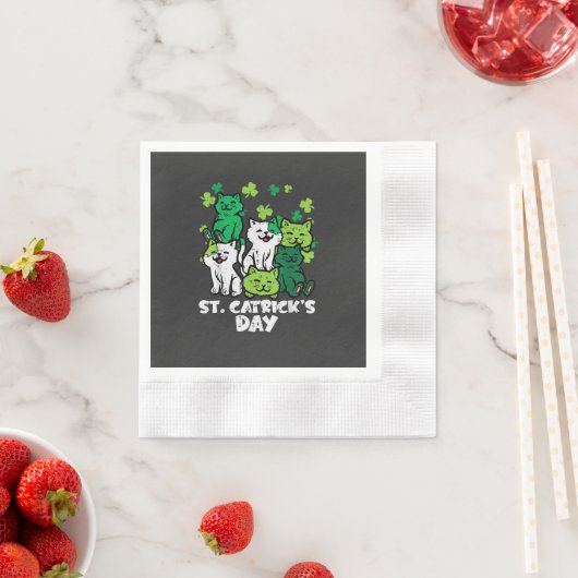 St Patricks Catricks Dag Katten Saint Pattys Servet (Insitu)
