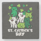 St Patricks Catricks Dag Katten Saint Pattys Stenen Onderzetter (Voorkant)