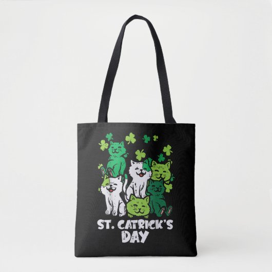St Patricks Catricks Dag Katten Saint Pattys Tote Bag (Voorkant)