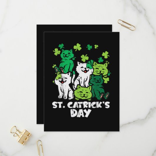 St Patricks Catricks Dag Katten Saint Pattys Uitnodiging Briefkaart (Voorkant / Achterkant in situ)