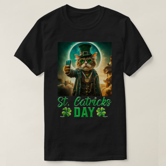 St Patricks Catricks Dag Katten Sint Pattys Dag T-shirt (Design voorkant)