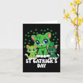 St Patricks Catricks Day Cats Green Saint Pattys Kaart (Gele Bloem)