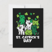 St Patricks Catricks Day Cats Saint Pattys Bedankkaart (Voorkant)