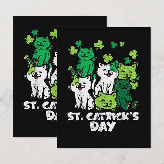 St Patricks Catricks Day Cats Saint Pattys Bedankkaart (Voorkant / Achterkant)