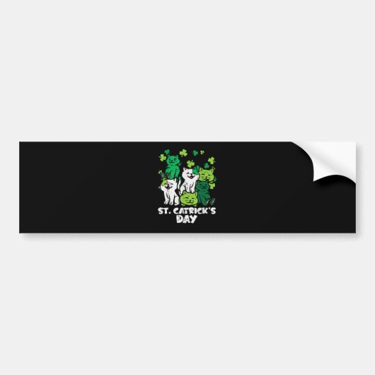 St Patricks Catricks Day Cats Saint Pattys Bumpersticker (Voorkant)
